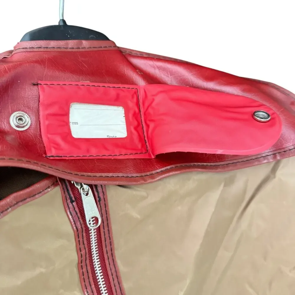 Sears Vtg Garment Bags Set of 2 Red & Beige Zipper Closure 41